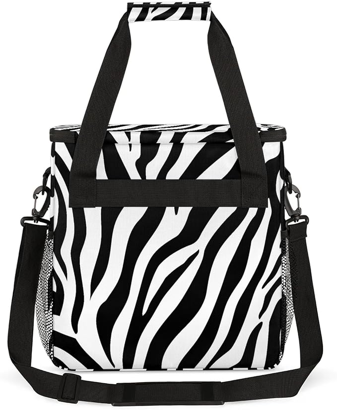 Black And White Zebra Coffee Maker Carring Bag, Large Insulated Storage - Image 5