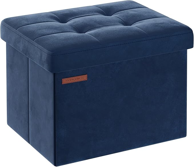 SONGMICS Storage Ottoman, Foldable Small Ottoman Foot Rest, 12.2 x 16.1 Inches by Unknown