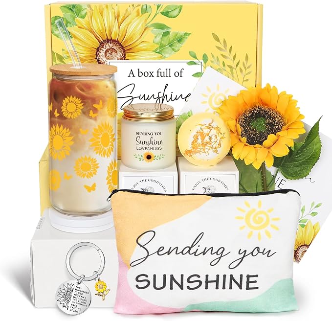 Birthday Gifts for Women, Get Well Soon Gifts Sending Sunshine Sunflower Gift by Frerdui