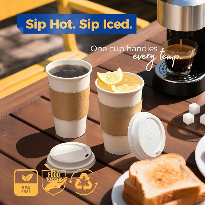 Fit Meal Prep 50 Pack 16 oz Disposable Coffee Cups - Image 5