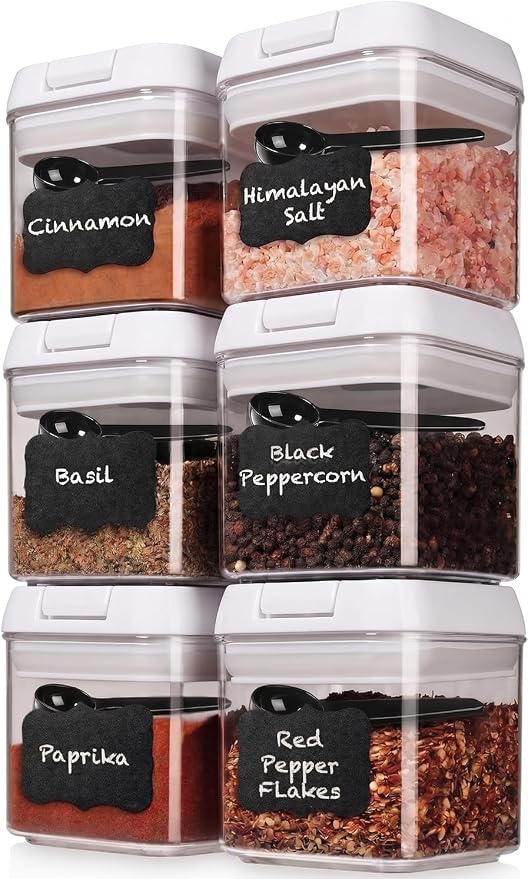 Shazo 6 PC Airtight Food Storage Containers + 6 Spoons Included by Shazo