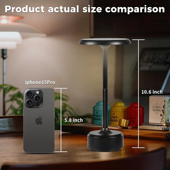 HAPYGI 5200mAh Rechargeable Cordless LED Table Lamps Touch Sensor Light - Image 2