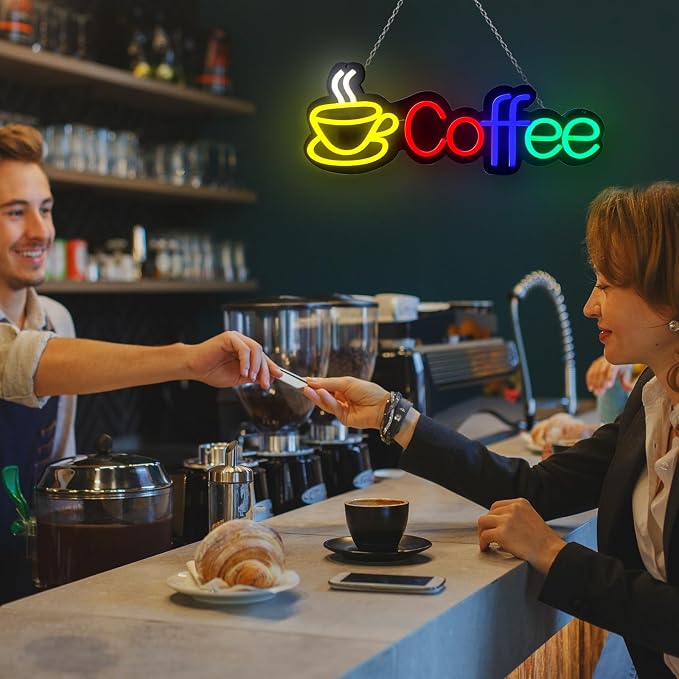 Coffee Neon Signs For Wall Decor, CoffeeBar Sign Dimmable USB Powered Neon - Image 5