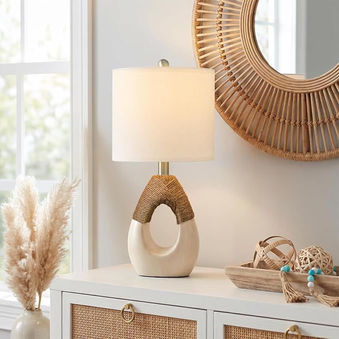 OYEARS 19” Boho Table Lamps Bedroom Living Room, Suitable by OYEARS