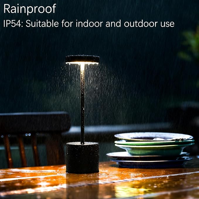 Cordless LED Table Lamp, Rechargeable Battery, IP54 Waterproof | 3-Color - Image 4