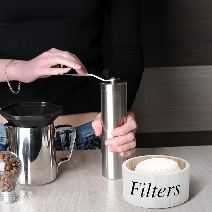 Chunful Coffee Filter Container Wooden Coffee Filter Storage Holder - Image 5