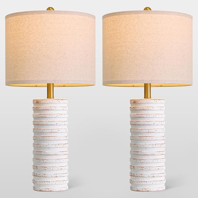 PoKat 27'' Tall Table Lamps for Living Room, Farmhouse Bedside Lamps Set of 2 - Image 8