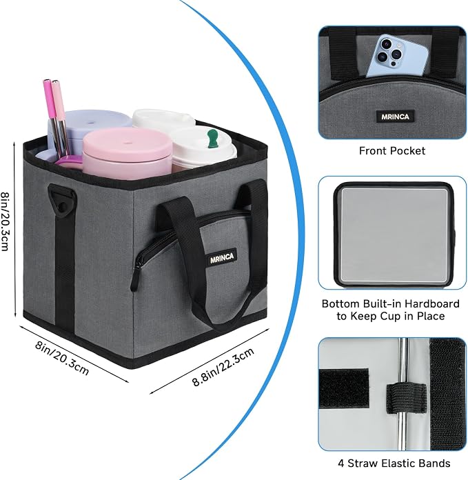Reusable Drink Carrier with Handle – Insulated, Collapsible 4-Cup Beverage Bag - Image 3