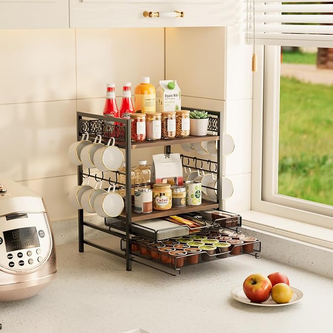 Coffee Bar Station Organizer, K Pod Cup Holder - Image 2