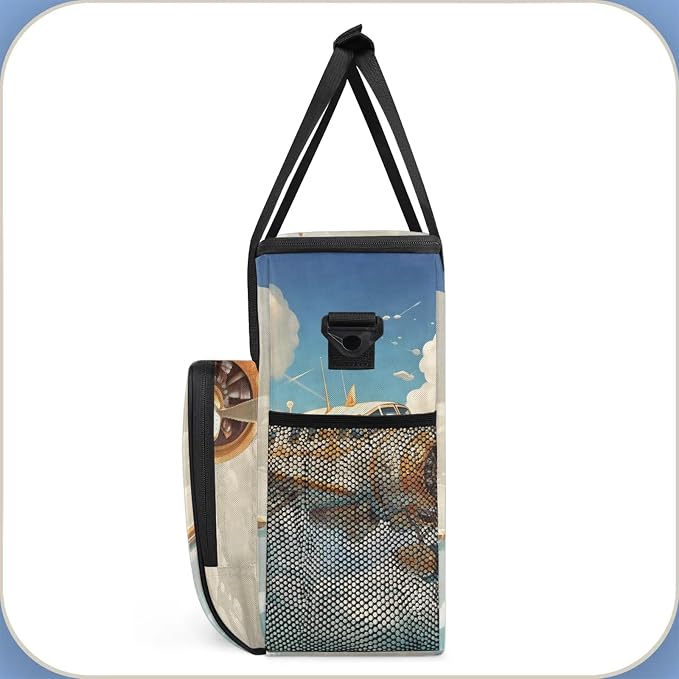 Funny Airplane Coffee Maker Carring Bag, Large Insulated Storage Organizer Case - Image 4