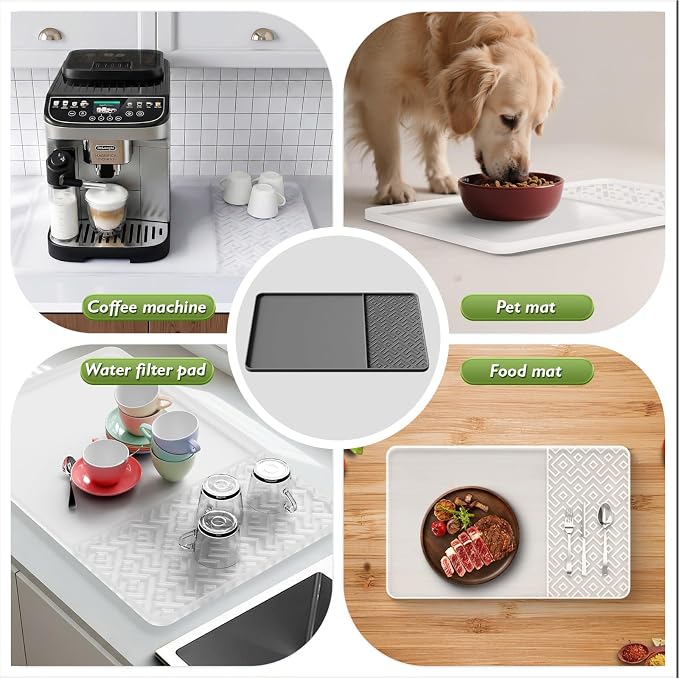 Silicone Coffee Mat with Raised Edges 19" x 12" – Waterproof Countertop Mat - Image 6