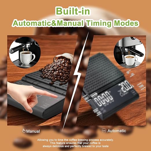 Coffee Scale with Timer, Rechargeable Espresso Scale & Coffee Bean Scale - - Image 7