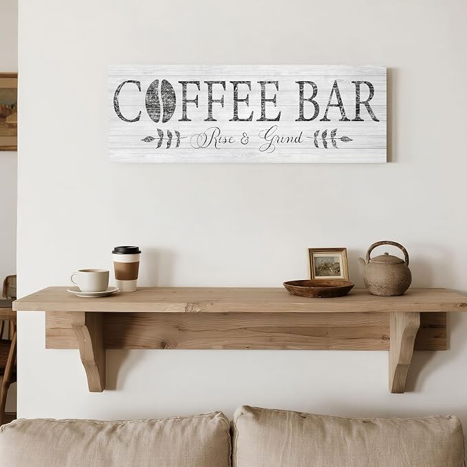 Rise & Grind Coffee Sign Decor Inspirational Canvas Prints Art - Image 5
