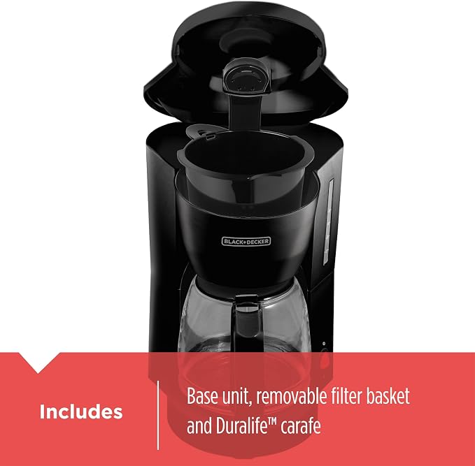 BLACK+DECKER 5-Cup Coffeemaker, DCM600B Black - Image 4