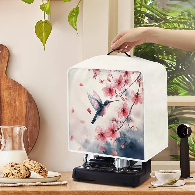 Hummingbird Flower Design Coffee Machine Covers Folding Covers - Image 4