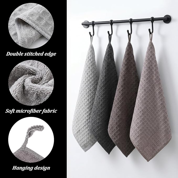4 Pack Barista Towels Coffee Towels Waffle Weave Microfiber Towel Coffee Bar - Image 3