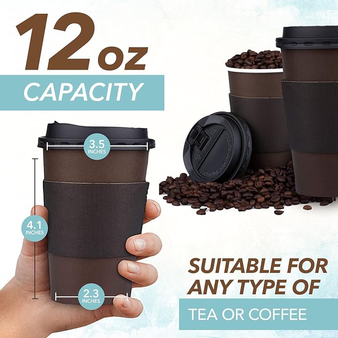 Promora 12 oz Disposable Coffee Cups - Image 2