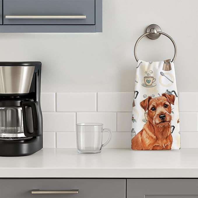 Caroline's Treasures Red Norfolk Terrier Coffee Bar Kitchen Towel Velour Plush - Image 3