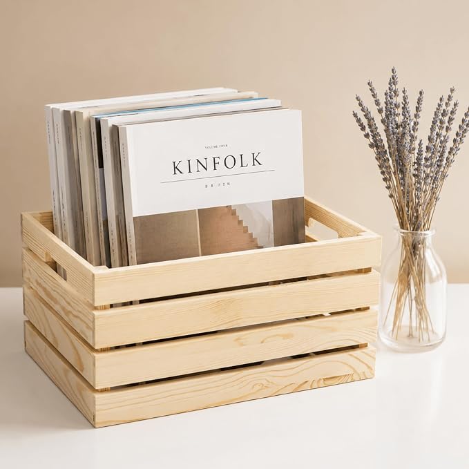 Youeon Set of 3 Small to Medium Rustic Wooden Nesting Crates - Image 7