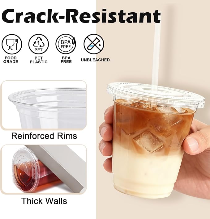 Lamosi 100 Pack 12 oz Clear Plastic Cups - Image 4