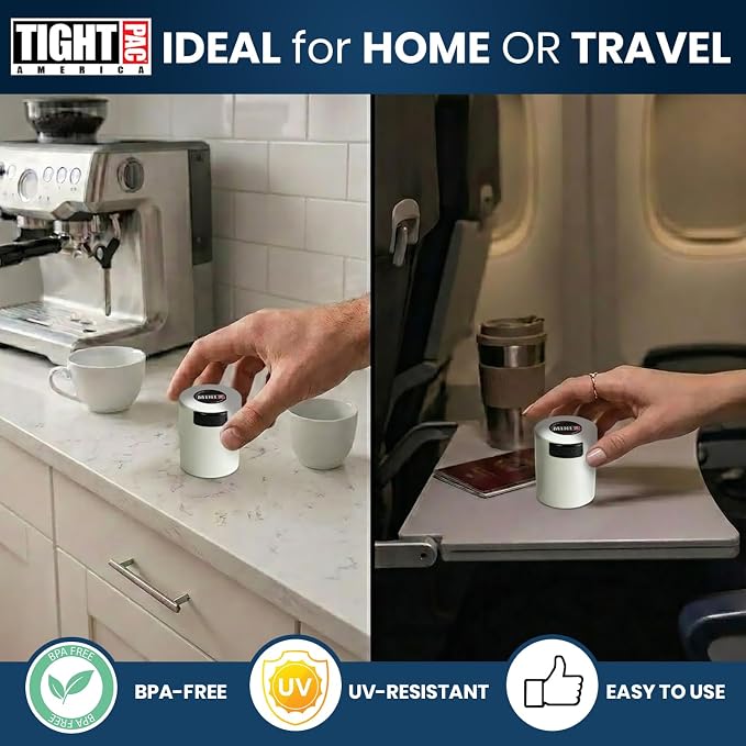 TIGHTPAC MINIVAC Portable Vacuum Seal Airtight Container – Keeps Coffee Beans - Image 5