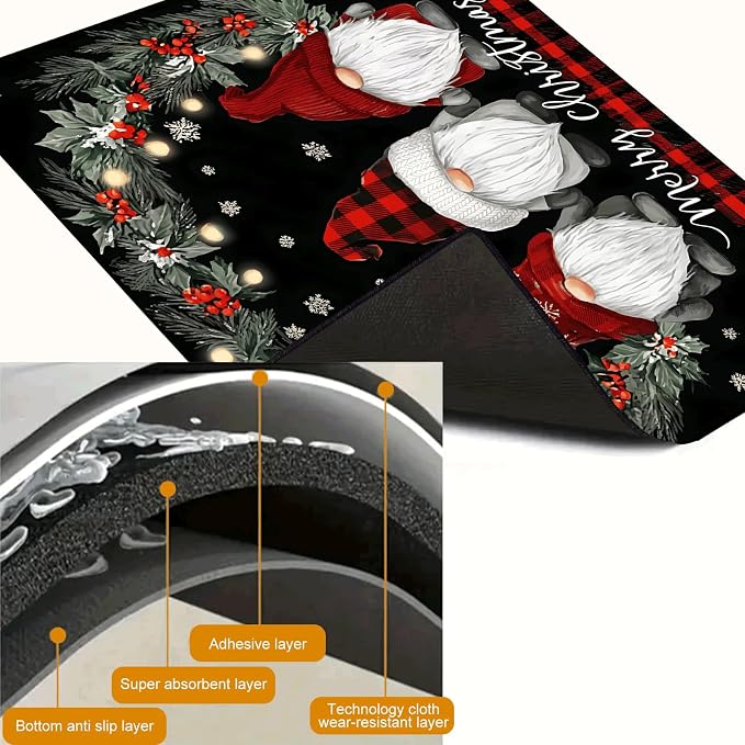 Christmas Gnome Stove Top Cover 28.3 x 20.5 Inches, Heat Resistant Glass Stove - Image 8