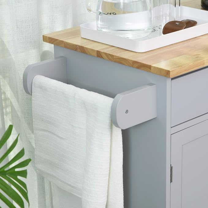 32" Small Kitchen Island Cart on Wheels - Image 7