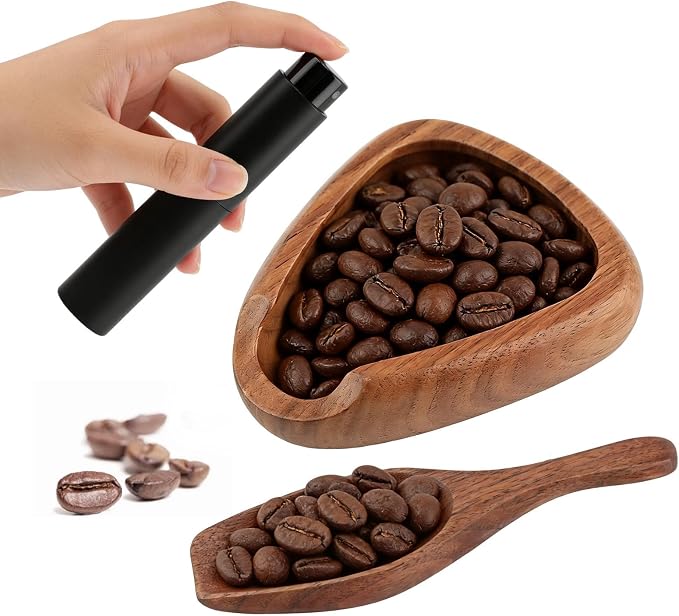 Coffee Bean Dosing Cup Set, Walnut Wood Espresso Dosing Cups by Unknown