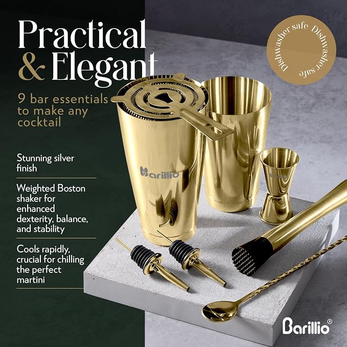 Barillio Gold Boston Shaker Set - Image 3