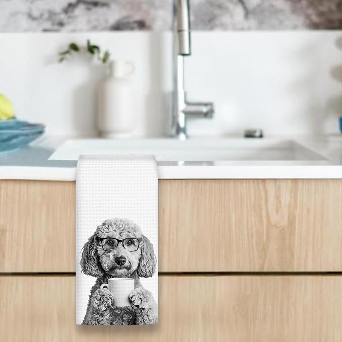 Poodle Gifts Dog Coffee Kitchen Towels, Gifts - Image 4