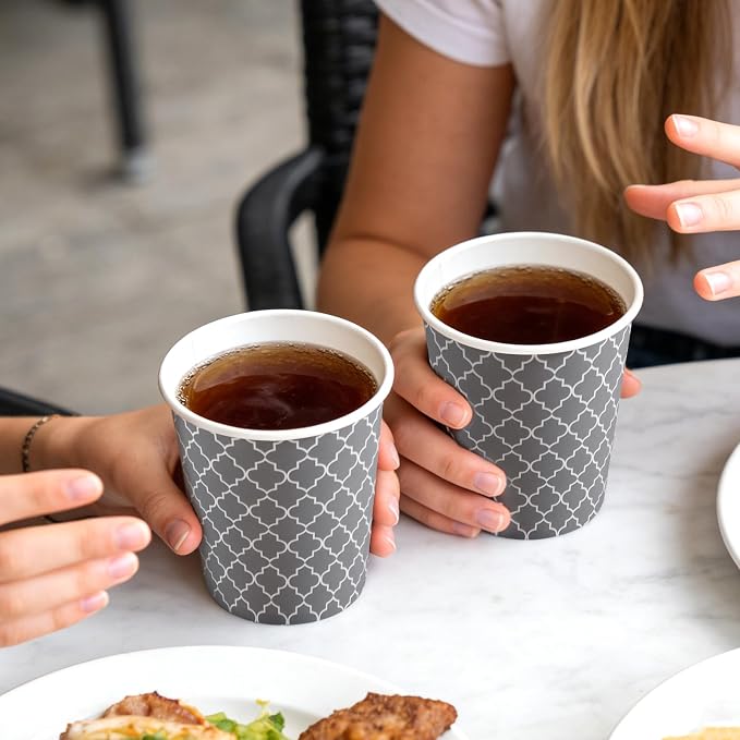 Lamosi Paper Cups 8 oz 500 Pack, Disposable Paper Coffee Cups, Hot Cup - Image 5