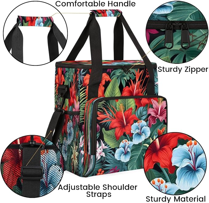 Tropical Palm Leaves Hibiscus Flowers Coffee Machine Bag Compatible - Image 6