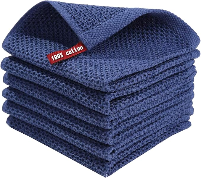 Glasses Cleaning Cloth, Washable Waffle Weave 134X134 Dish Rags by Unknown