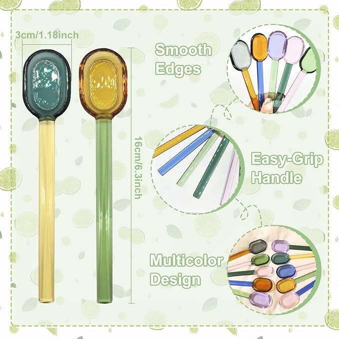 5 Pieces Coffee Spoons, Glass Coffee Stirring Spoon, Espresso Stirring Spoon - Image 3
