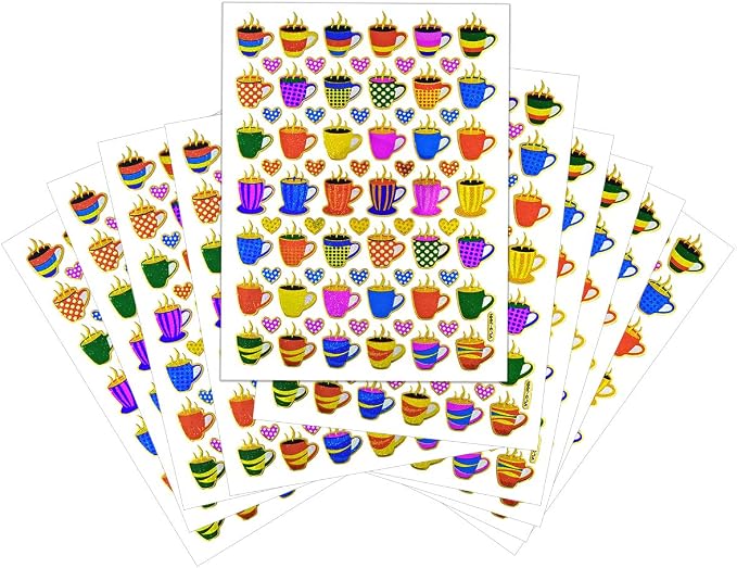 Coffee Tea Cup Waterproof Self-Adhesive Metallic Foil Decorative Scrapbook - Image 7