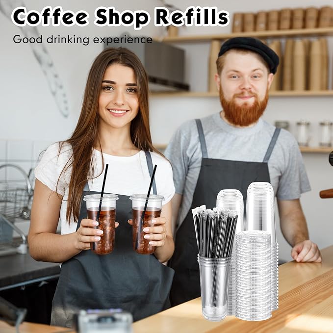Ziliny 50 Set Clear Plastic Cups - Image 6