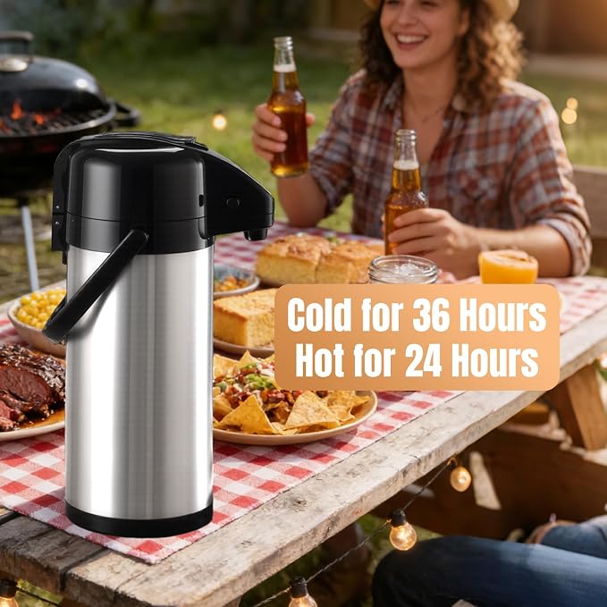 Upgraded Airpot Coffee Carafe - 84oz/2.5L Coffee Carafe - Image 4