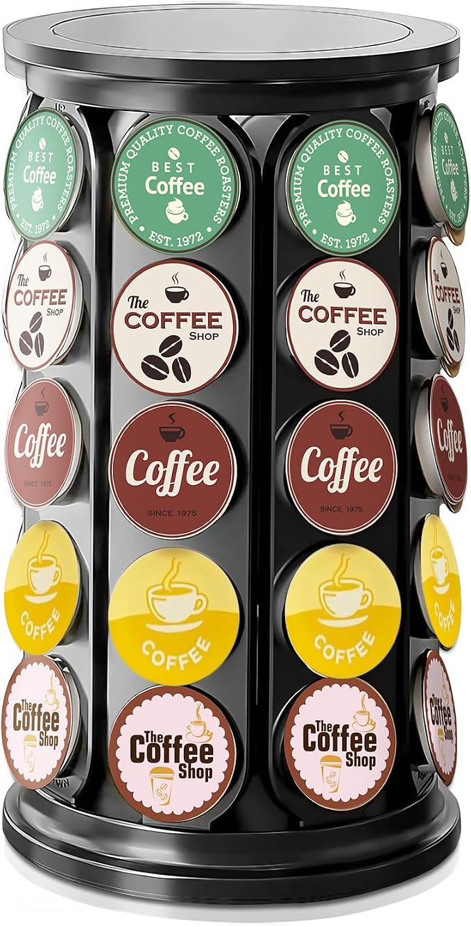 K Cup Holder, Coffee Pod Storage Carousel Holder Organizer Compatible by TOMSHUB