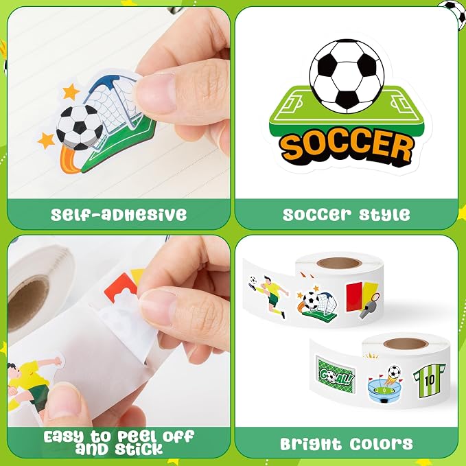 Haooryx Soccer Sport Stickers Rolls - Image 4