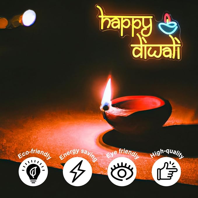 Happy Diwali Neon Sign Festival of Light Decorations - Image 4