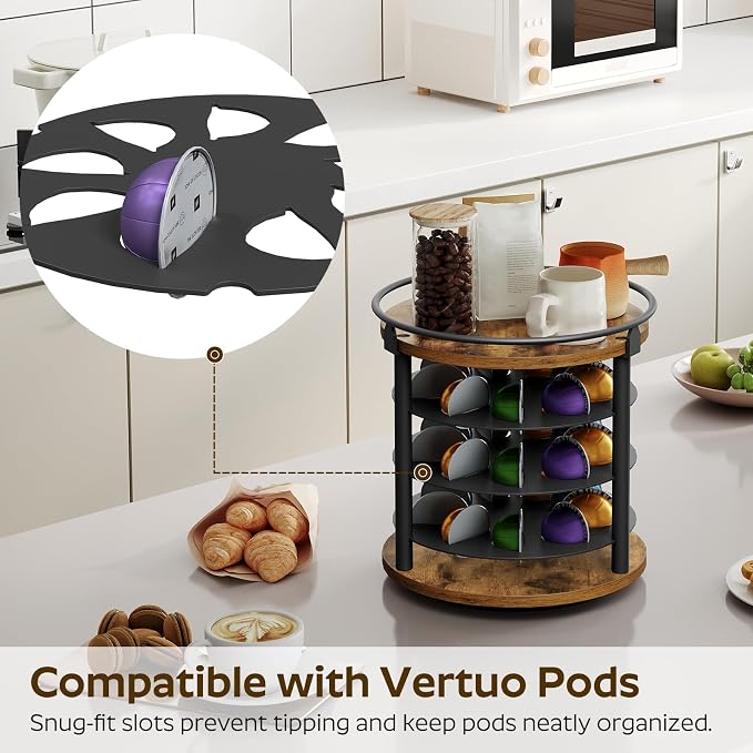YATINEY Coffee Pod Holder for K Cup, 4 Tier Holder for Vertuo, Coffee Pod - Image 3