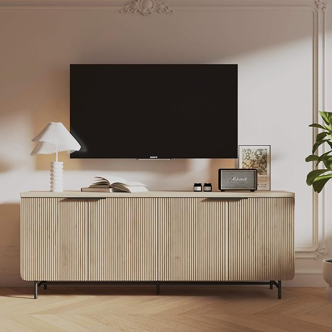 SAINTCY 68" Large Fluted Sideboard Buffet Cabinet - Image 8