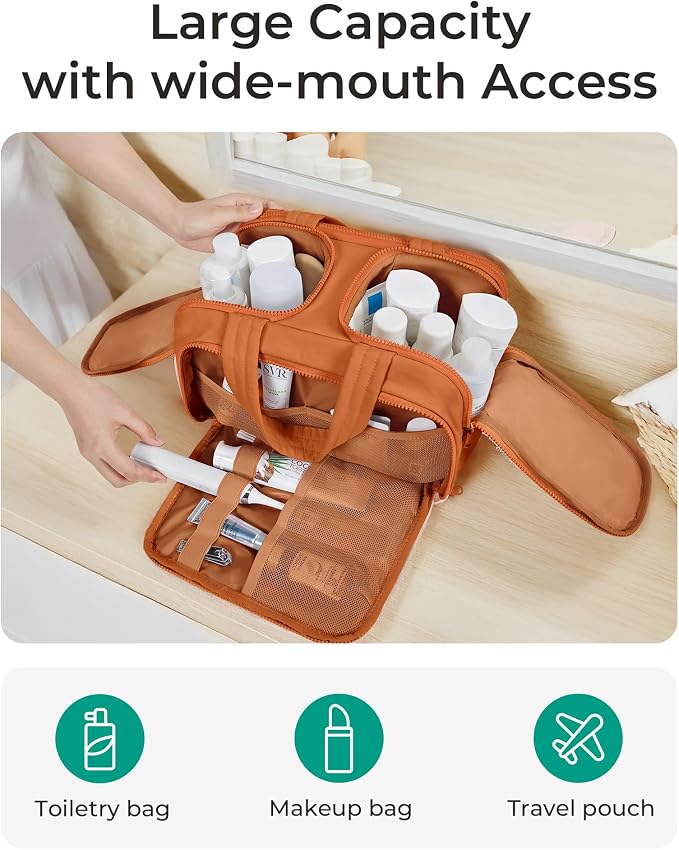 BAGSMART Travel Toiletry Bag, Puffy Toiletry Bag - Image 6