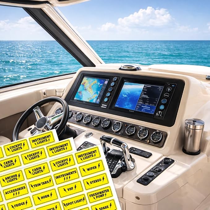200 Pcs Boat Switch Panel Label, Oval Marine Boat Dash Board Switch Instrument - Image 6