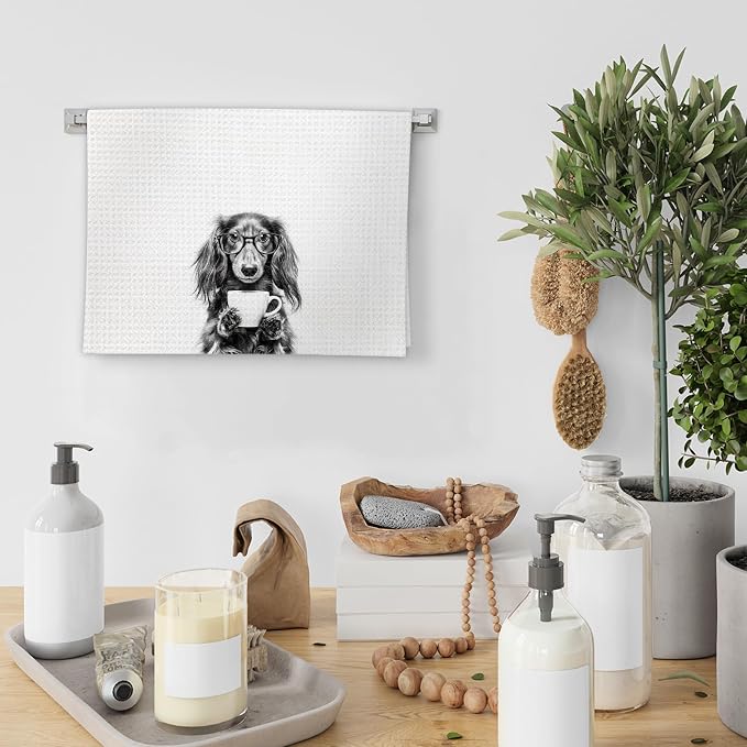 Long Haired Dachshund Gifts Coffee Kitchen Towels, Gifts - Image 4