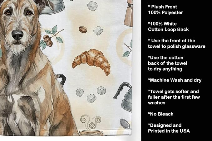 Caroline's Treasures Brindle Irish Wolfhound Coffee Bar Kitchen Towel Velour - Image 4