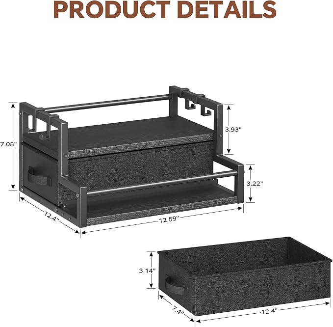 Homeiju Coffee Syrup Organizer Rack, 2-Tier Bottle Coffee Bar Accessories - Image 4
