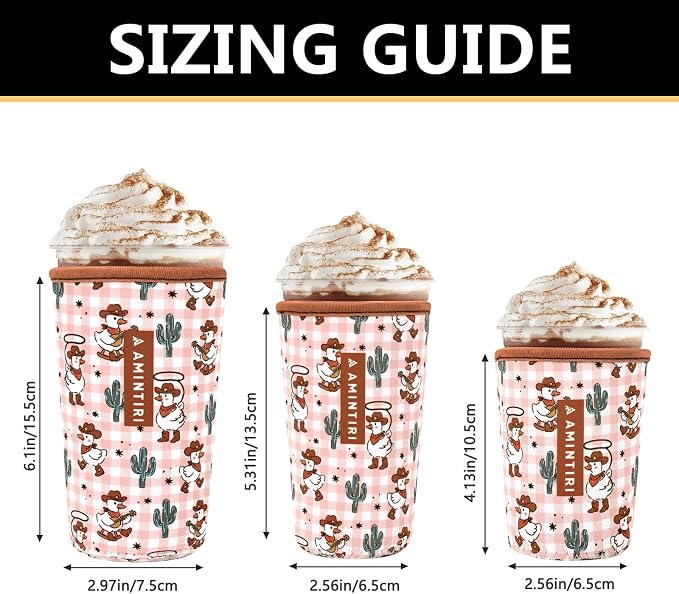 3 Pack Reusable Sleeve for Iced Coffee Cup, Coffee Neoprene Sleeve for Iced&Hot - Image 3