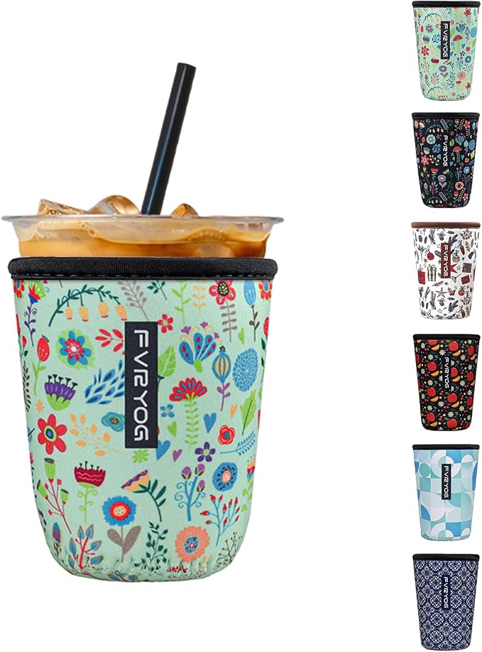 Reusable Insulated Neoprene Iced Coffee Sleeves by Fvryog