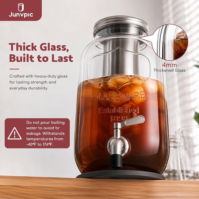 JunVpic Cold Brew Coffee Maker – 128oz / 1 Gallon Wide Mouth, Leakproof - Image 5